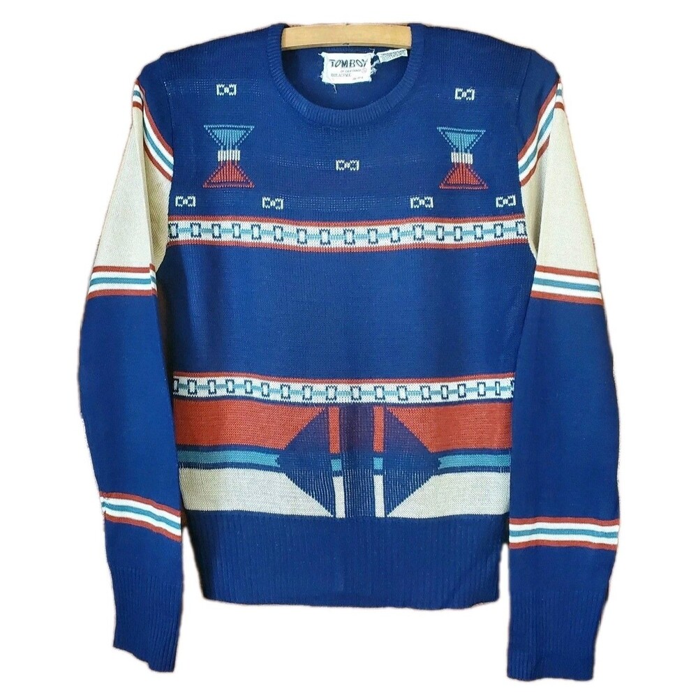Tomboy of California Knit Southwestern Aztec Crew Sweater Slim Junior S/WomenPXS